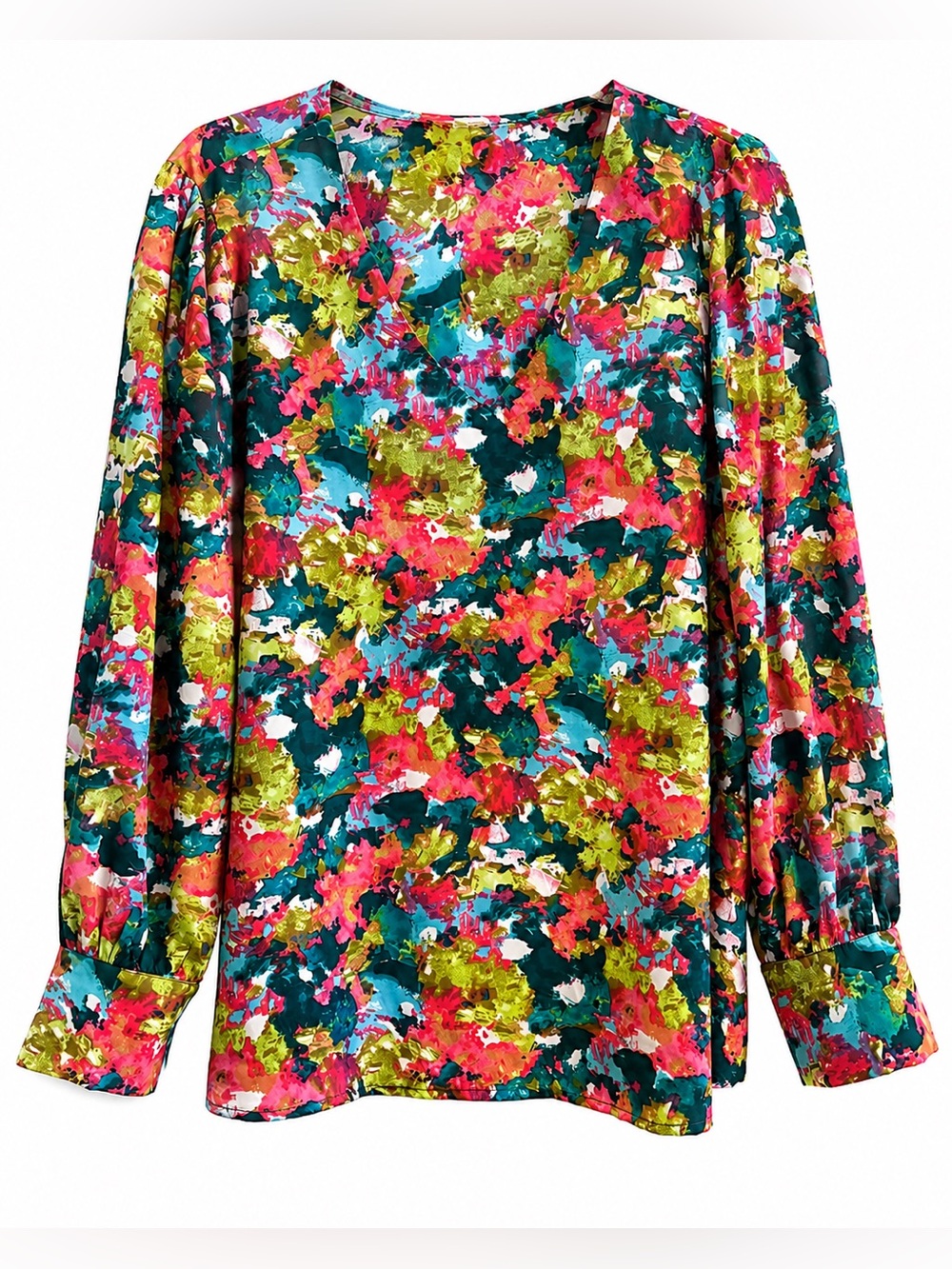 Jodifl Floral V-Neck Blouse 2X Long Sleeve Boutique Top NWOT PLUS SIZE BLOUSE